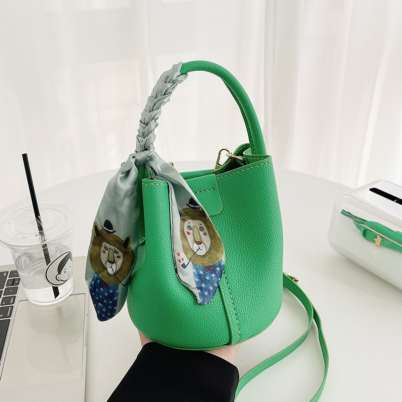 Korean Style Bag Women's 2022 New Crossbody Bag Pure Color Bucket Bag Portable Shoulder Bag DIY Handmade Bag Crossbody Bag