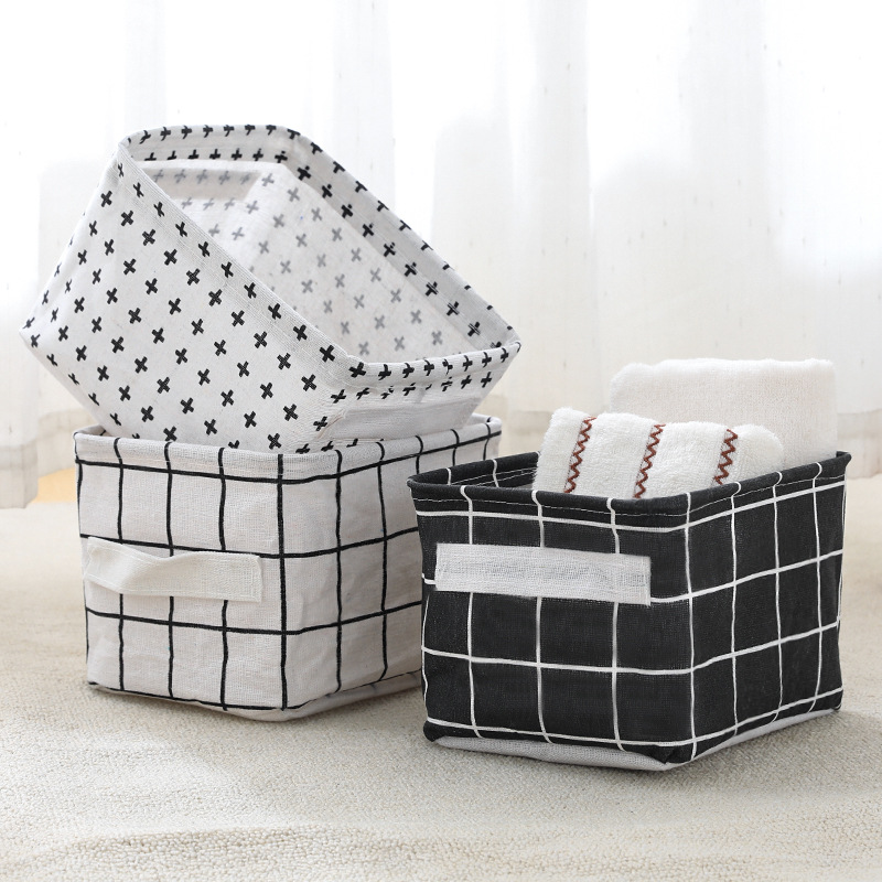 长方形布艺篮子收纳筐手提收纳框桌面杂物筐浴室洗澡收纳篮置物篮