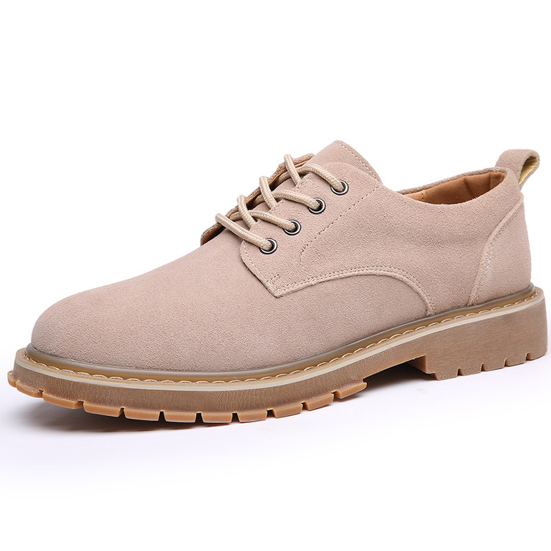 Cross-Border Autumn and Winter Leather Shoes Men's Versatile Korean Casual Shoes Trendy British-Style Work Shoes Beef Tendon Big Head Suede Men's Shoes