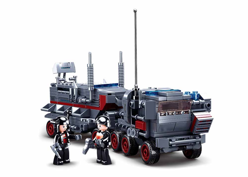 小鲁班积木兼容乐高拼装儿童益智军事玩具武装特警指挥车0926-27