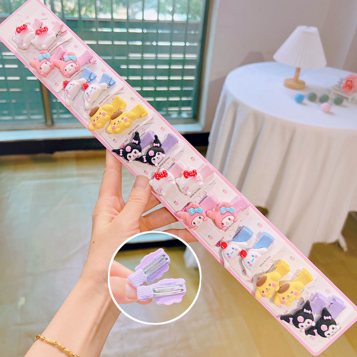 Korean Style Children's Hair Accessories Cartoon Headwear Clow M a Pair of Hairclips Tie Little Girl Hair Ring Does Not Hurt Hair Rubber Bands Small Hairclip