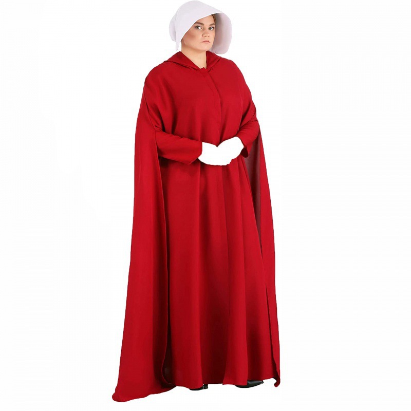 中世纪披风维多利亚女士连帽披风有袖子斗篷晚礼服化装舞会袍子红