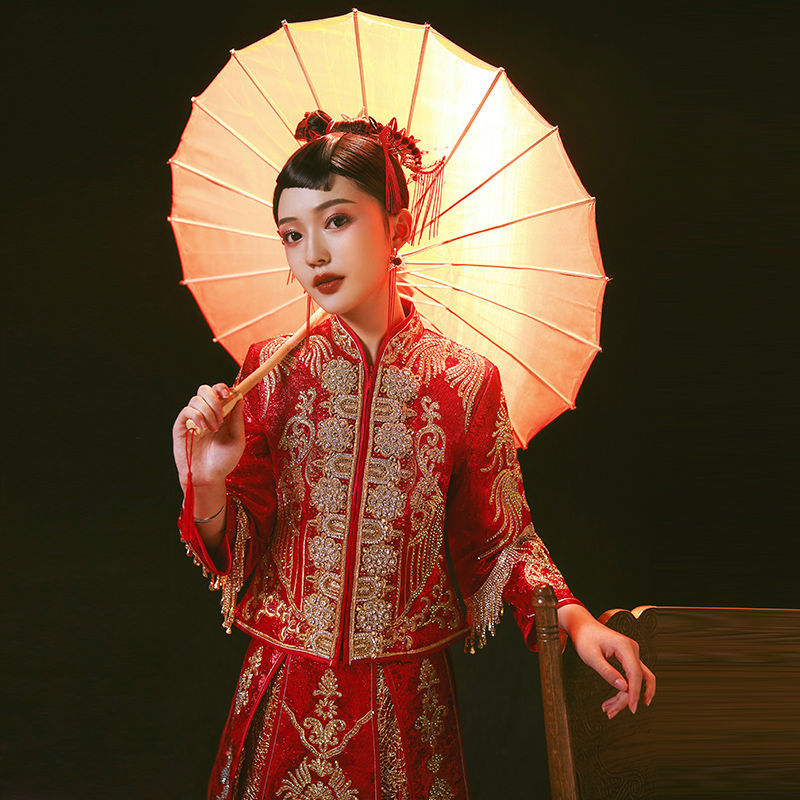 秀禾服新娘结婚2021年新款中式古装嫁衣龙凤褂显瘦小个子敬酒礼服