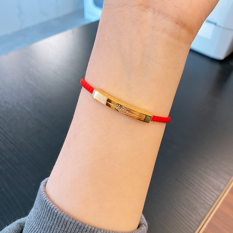 泰国佛牌真品阿赞佑小金条手链小红绳手镯化太岁小金库红绳