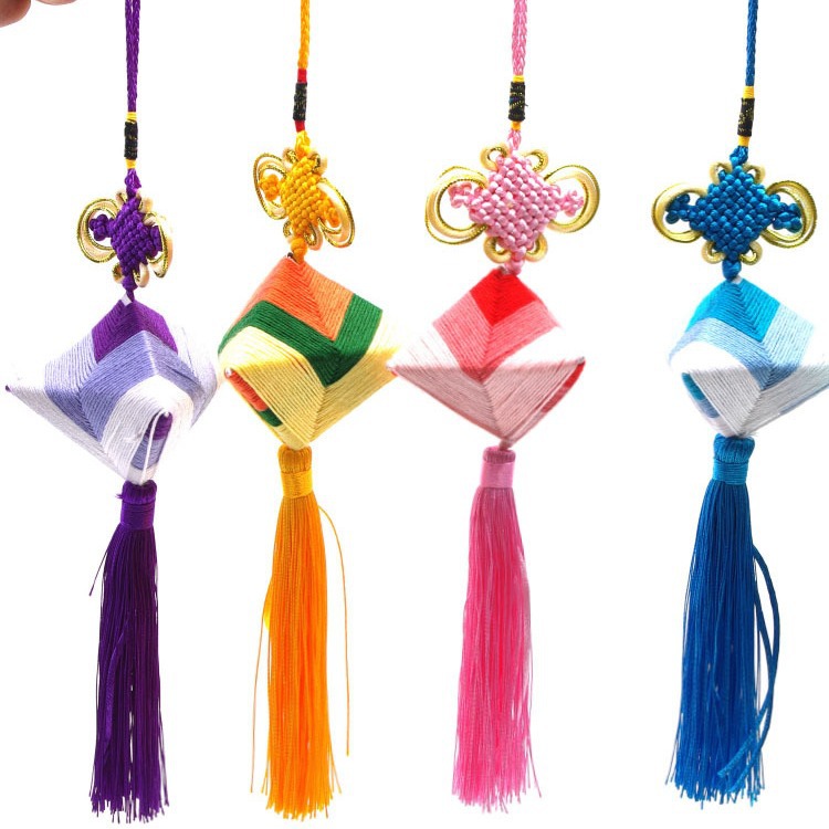 端午中国结香包五彩绳编织diy材料包福袋儿童粽子香囊粽子饰品