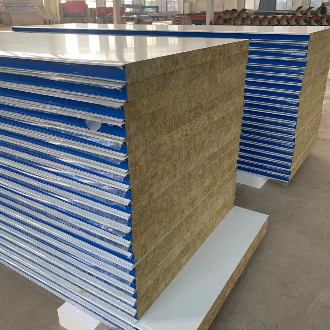 加工定制外墙保温岩棉净化板彩钢岩棉板无尘车间夹心复合岩棉板