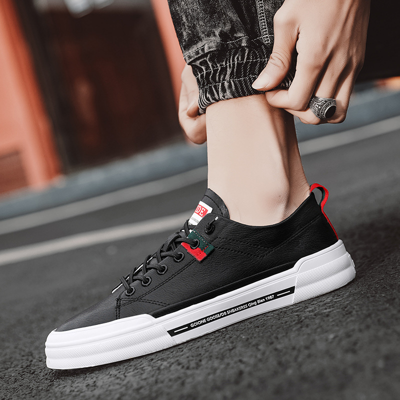 中帮休闲男鞋子牛仔裤搭配的2021年秋季新款板鞋男韩版潮流运动鞋