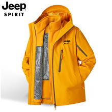 JEEP SPIRIT吉普冲锋衣男女秋冬新款户外软壳防风防水登山服男款
