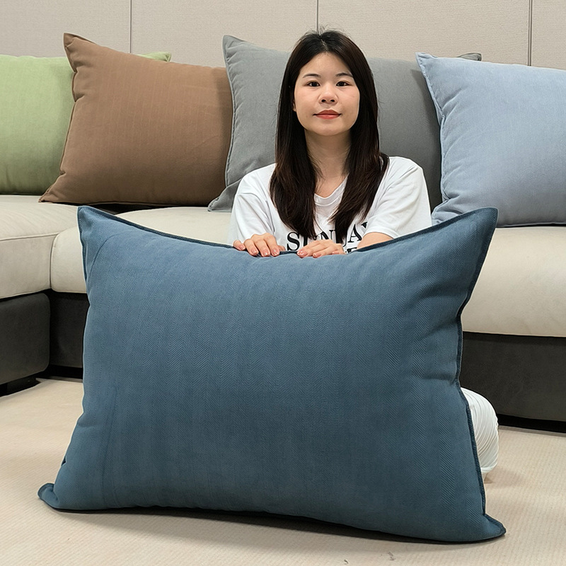 pillow rectangular light luxury high-grade pillow sofa big cushion living room bedside cover soft bag cushion case without core