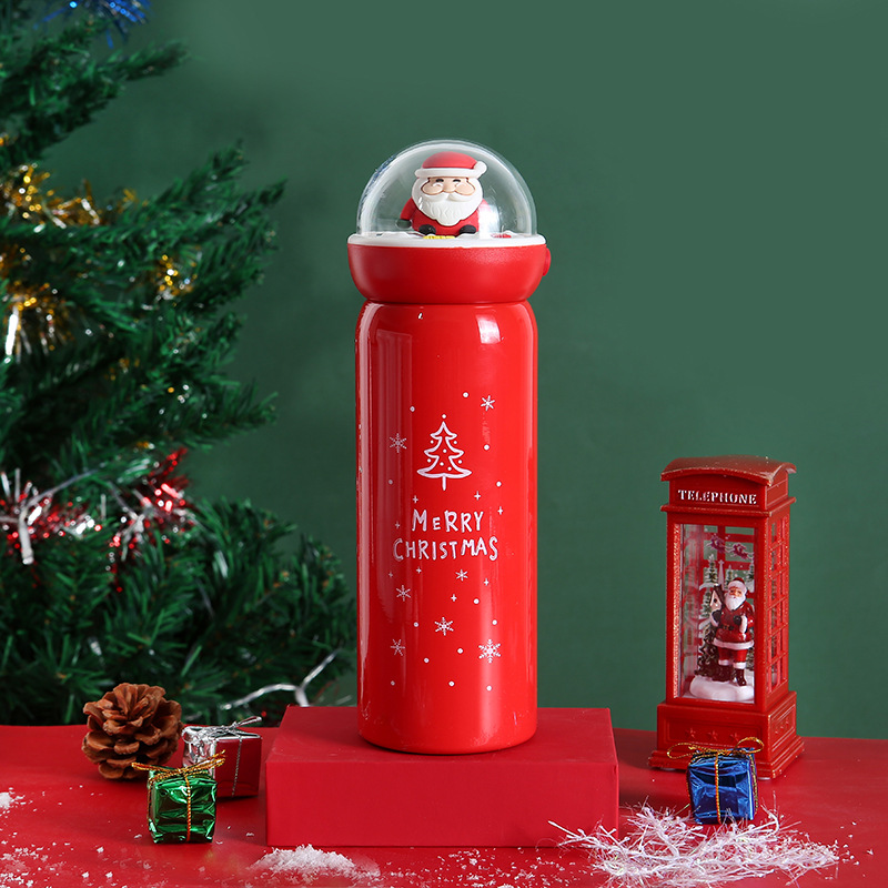 Christmas Gift Cute Elk Cartoon Water Cup Festive Creative Gift Thermos Cup Department Store Wholesale