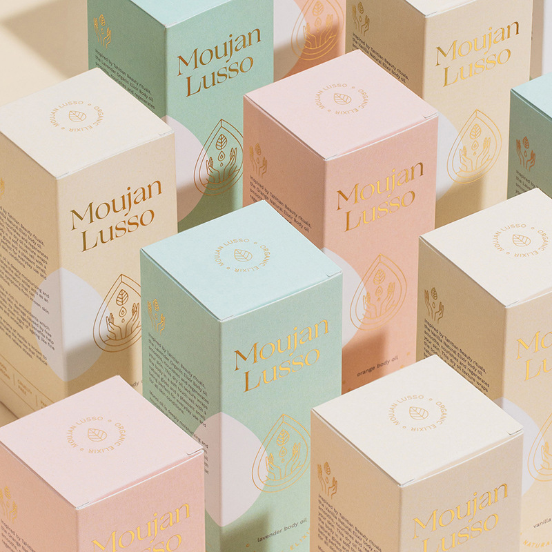 烫金凹凸印刷白卡覆膜纸盒包装定做哑亮化妆品女性包装印刷uv专色-阿