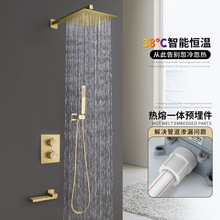 暗装入墙式家用拉丝金色智能恒温淋浴花洒套装热熔淋浴器ALH2001