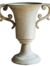 古典高脚杯花器青苔锈色花柱花瓶花盆复古怀旧铁艺欧式