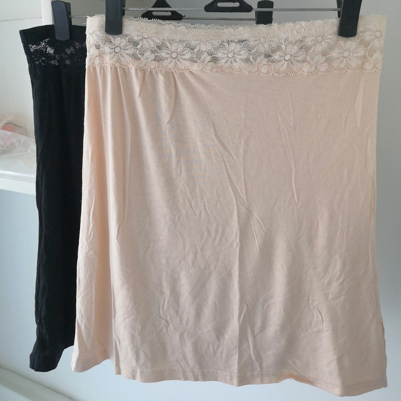 内衬防走光打底半身裙衬裙打底裙内衬裙莫代尔裙子女夏侧开叉短裙