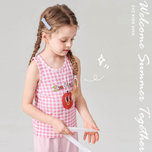 女童背心夏季新款ZYZ设计师款格纹苹果居家内穿雅赛尔A类儿童背心