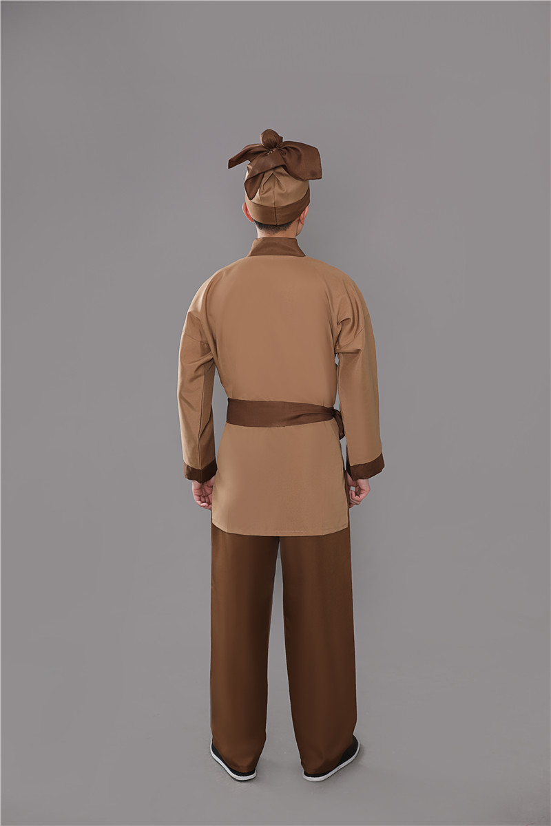 新款店小二平民古装演出成人汉服男农夫家丁仆人书童茶艺馆工作服