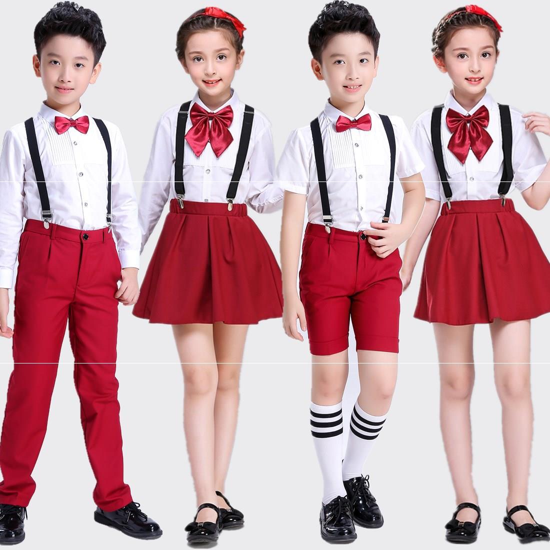 新款儿童演出服男童幼儿园合唱团朗诵表演服装中小学生女童合唱服