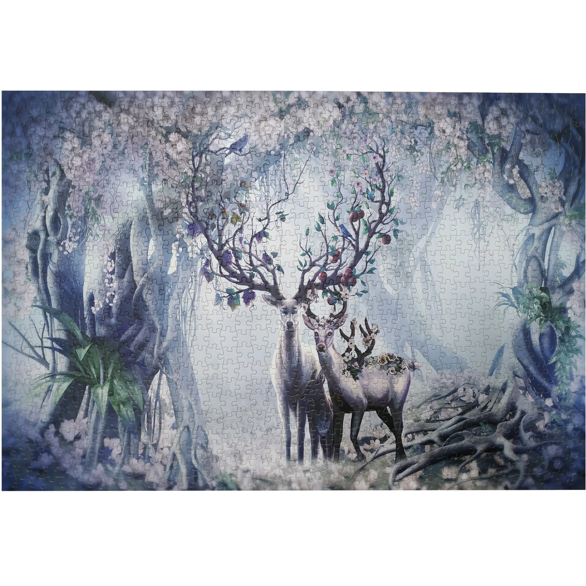 厂家优品现货拼图1000片 麋鹿风景卡通动物森林风 一件代发