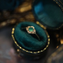 《绿野仙踪》绿玉髓戒指女复古设计小众ins高级轻奢镀金开口指环