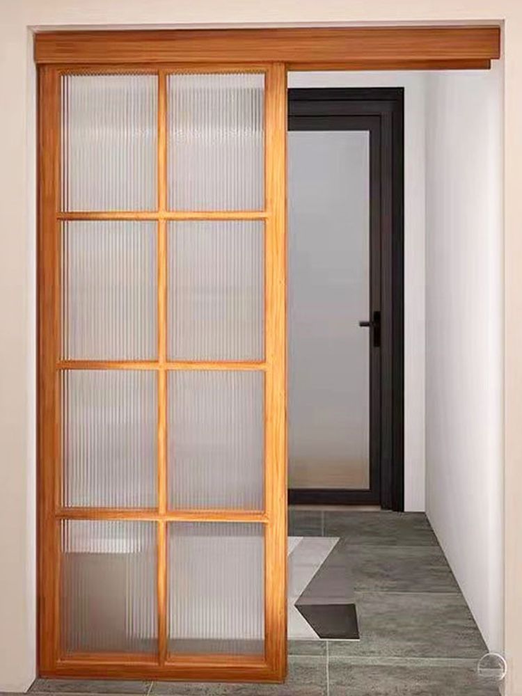 日式格子门推拉门厨房玻璃门隔断移门实木卫生间谷仓门吊轨门