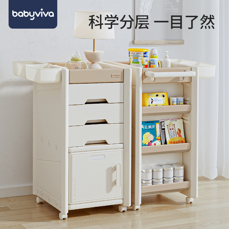 Babyviva Baby Products Storage Rack Bedside Storage Cabinet Nursing Cart Mobile Feeding Bottle Storage Rack Snack Cabinet