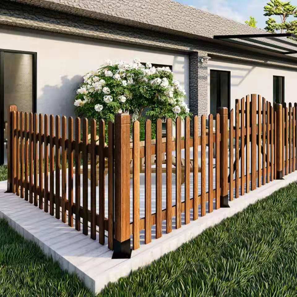 实木栅栏围栏庭院花园别墅草坪围墙护栏户外菜园碳化防腐隔离网门