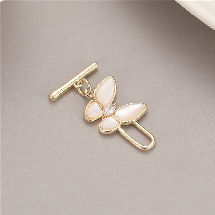 DIY Ornament Accessories Conventional Metal Button Electroplating 14K Gilded Lobster Buckle Handmade Melon Seeds Spring Fastener Magnet OT Buckle