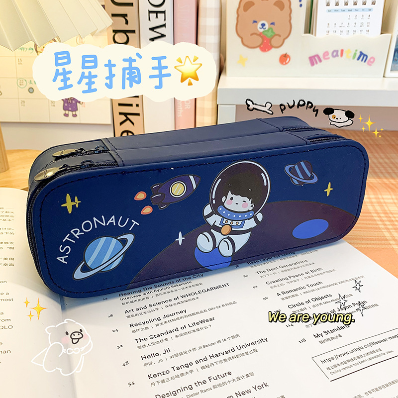 61 Double Layer Pencil Case Student Gift Learning Tableware Storage Large Capacity Pencil Case Multifunctional Pencil Case Gift