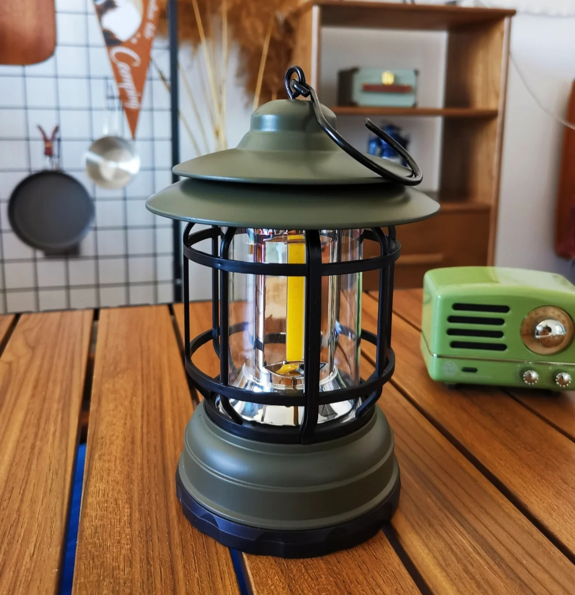 New Retro Camping Lantern Charging Outdoor Camping Light Tent Light Multi-Function Portable Retro Barn Lantern Electrodeless Dimming