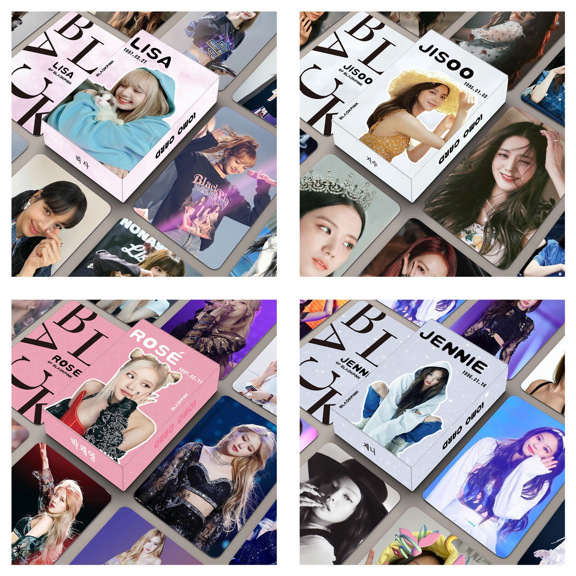 总链接55张blackpink粉墨周边lomo卡明信片官方尺寸小卡全员专辑