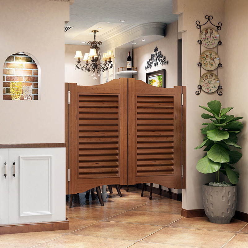 实木对开半腰门栅栏门半截走廊门隔断百叶吧台门牛仔小门