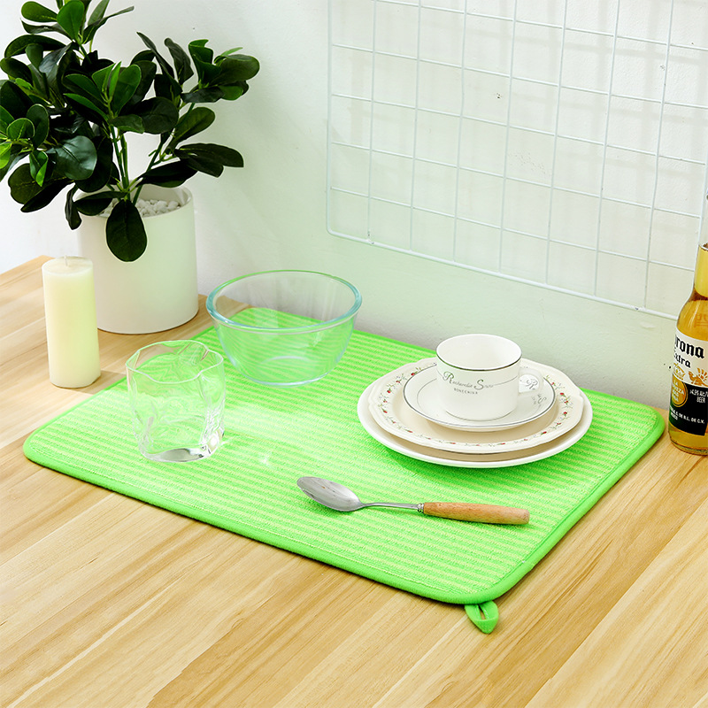 Cross-Border Microfiber Water-Absorbing Quick-Drying Kitchen Placemat Counter Tableware Water Draining Pad Table Insulation Insulation Ironing Pad