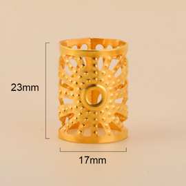 跨境非州17*23脏辫发扣DIY头饰配件儿童喜爱搂空金银发杯编发扣