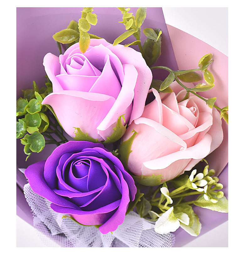 仿真玫瑰香皂花母亲节送女朋友情人节小花束包装搭配活动礼物批发
