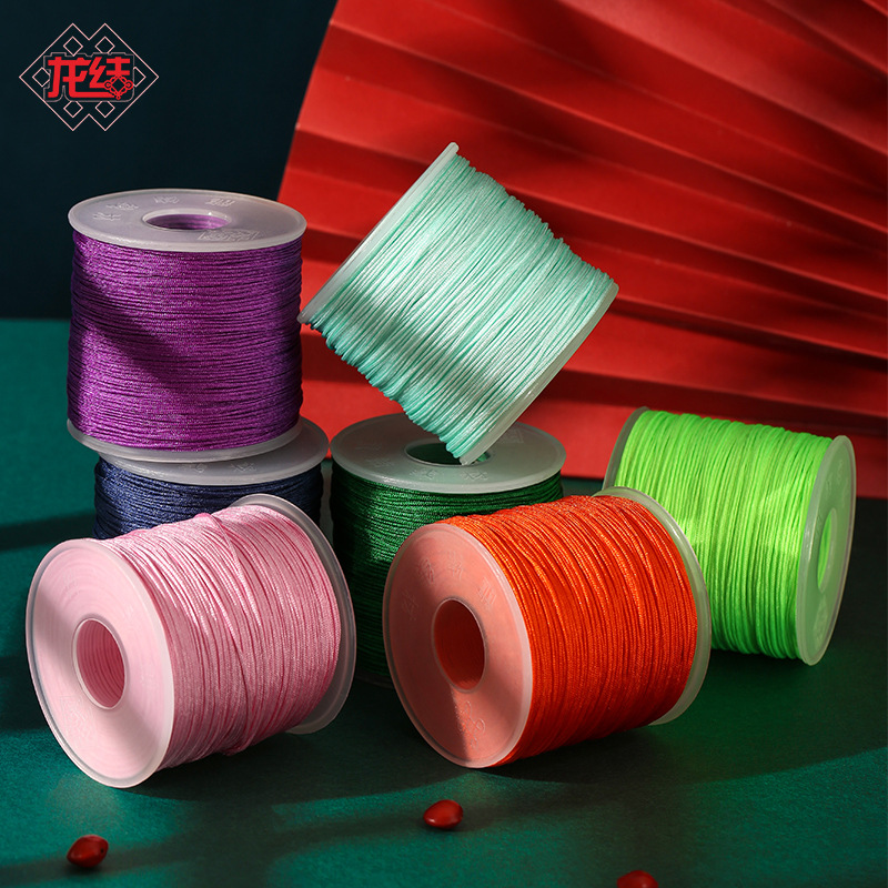 Dragon Knot No. 72 Jade Thread Handmade Threads for Weaving Necklace Rope Jewelry Thread 80 Color Bright Jade Thread Dyed Ribbon Direct Wholesale