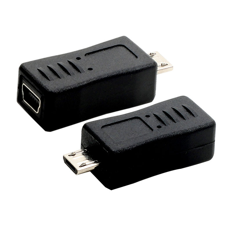 miniusb公转microusb母转接头5p转micro母t型口转换插头连接器