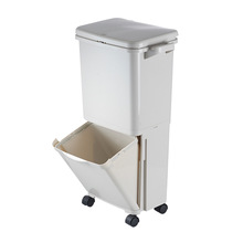 大容量分类垃圾桶家用大号厨房带盖双层干湿分离收纳箱带滚轮移动