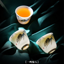 德化陶瓷羊脂玉个人小茶杯 套装功夫茶具品茗杯子白瓷可定log茶杯