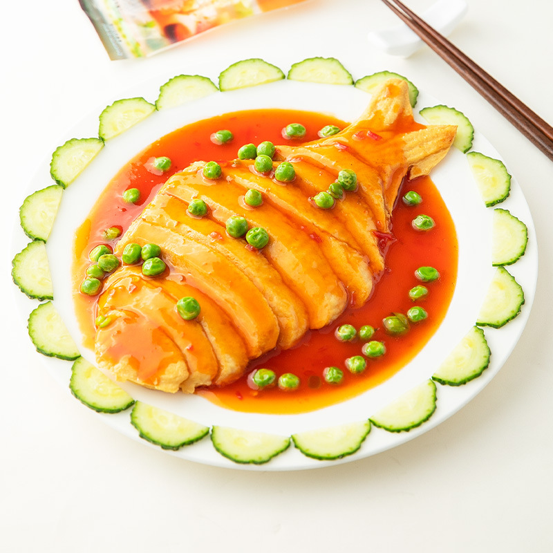 【齐善素食_如意素鱼_冷冻】齐善素食婚姻仿荤素鱼大豆蛋白素肉菜