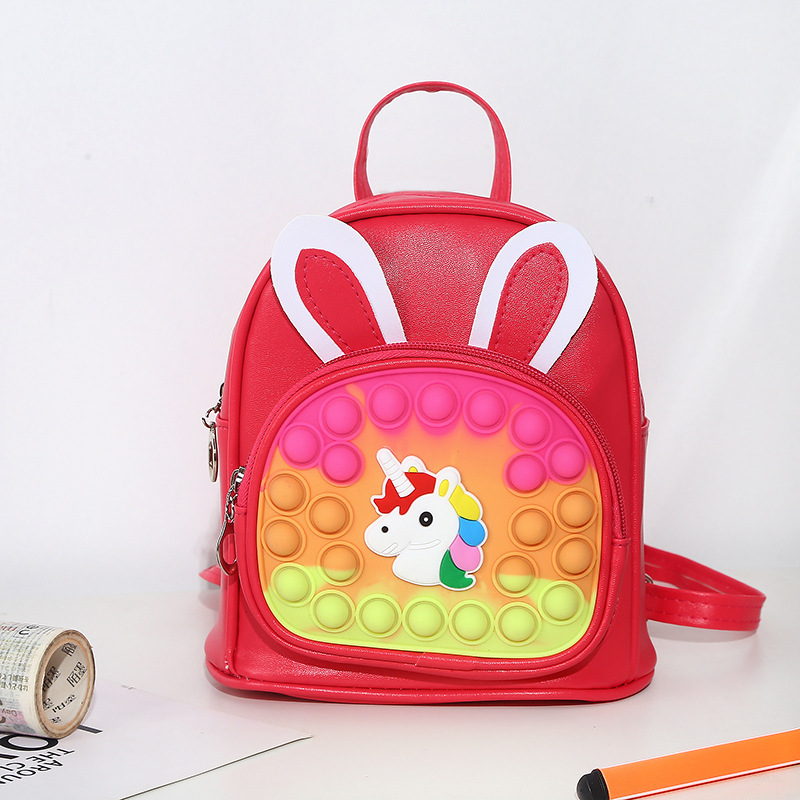 New Mouse Killer Pioneer Children's Schoolbag Kindergarten Decompression Waterproof Unicorn Backpack Small Pinch Bubble Silicone Bag