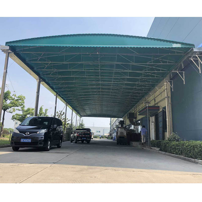 户外移动雨棚遮阳仓库过道篮球场遥控活动折叠伸缩雨篷