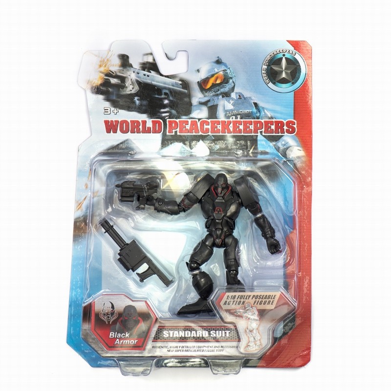 正义红师1:18人偶黑盔甲武器套装关节可动手办兵人儿童模型玩具