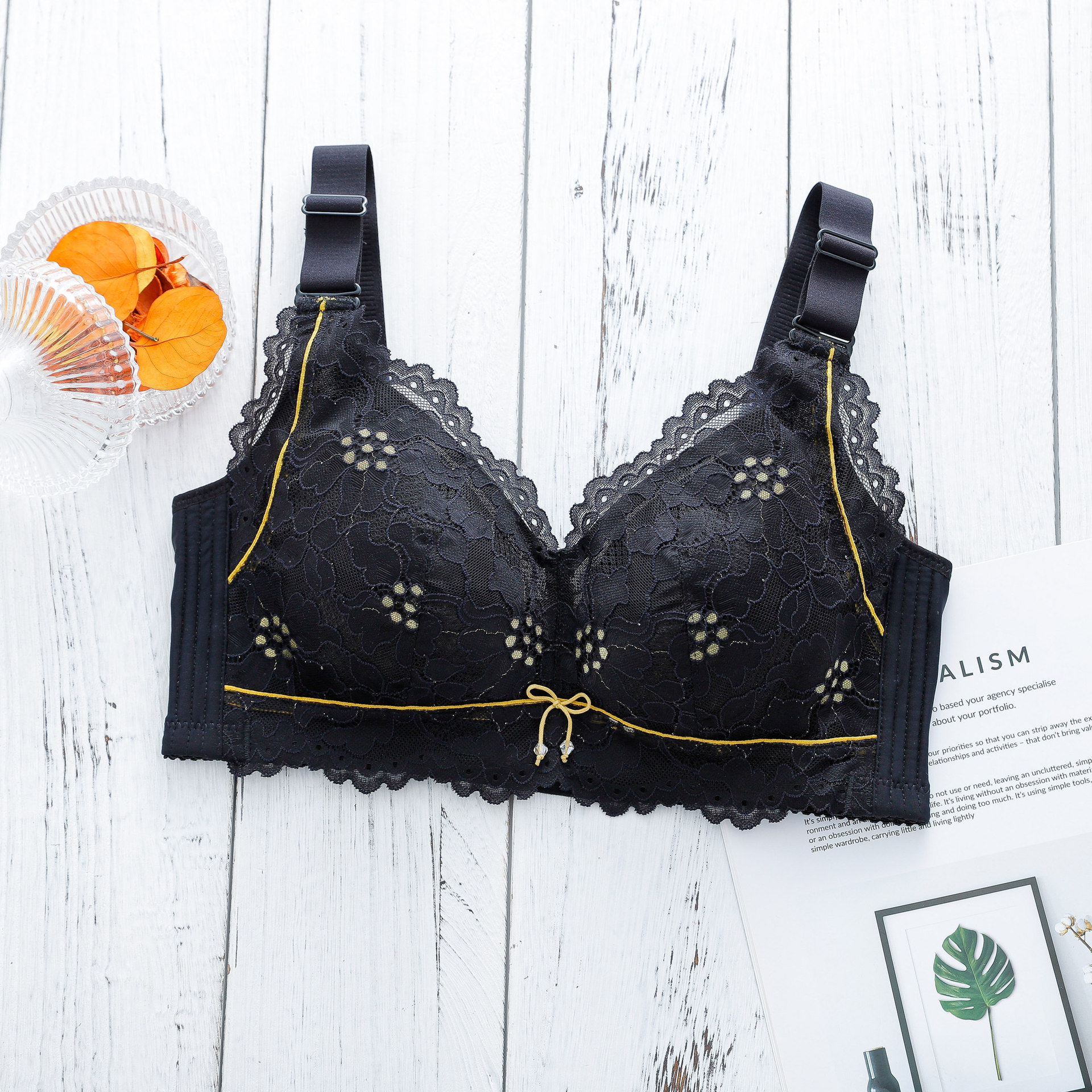 秋冬新款大罩杯内衣女大胸显小薄款大码文胸无钢圈聚拢收副乳胸罩