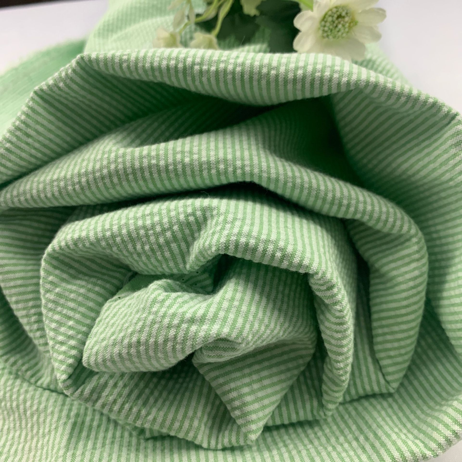 全棉泡泡双层绉布 梭织平纹泡泡纱面料 泡泡裙连衣裙衬衫格子面料