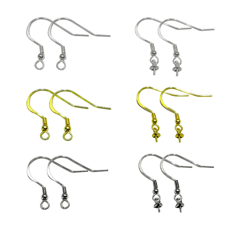 雅庄925纯银diy配件耳环耳饰品 多色 精工珠盘针 0.