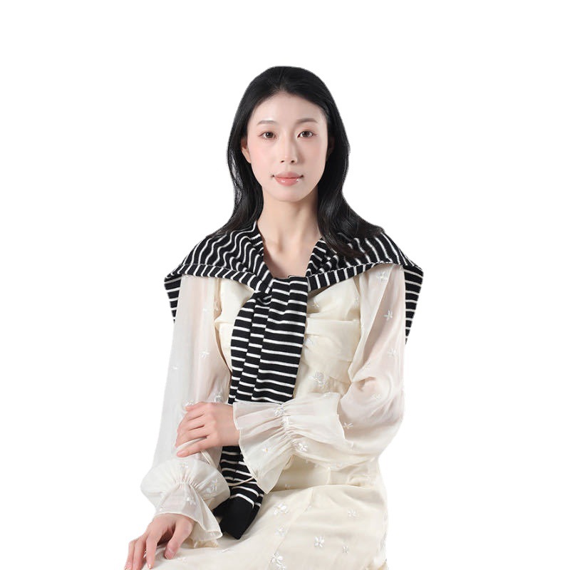 Korean Style Wool Knitted Shawl Ins Style Fashion All-Matching Small Waistcoat Spring and Summer Office Air-Conditioned Room Shoulder Pad Detachable Collar
