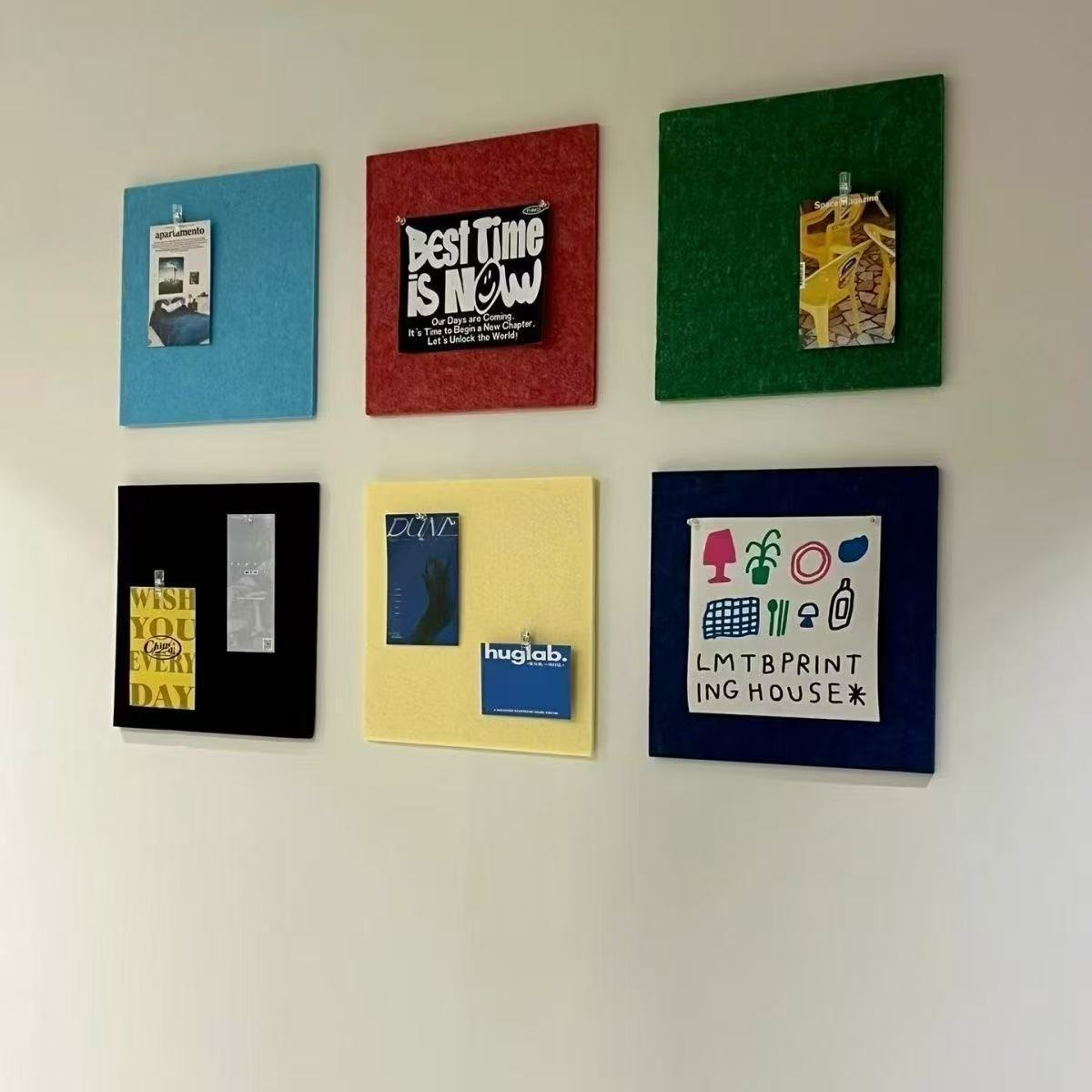 多巴胺彩色毛毡板白墙改造ins风留言板照片背景展示墙贴网红同款