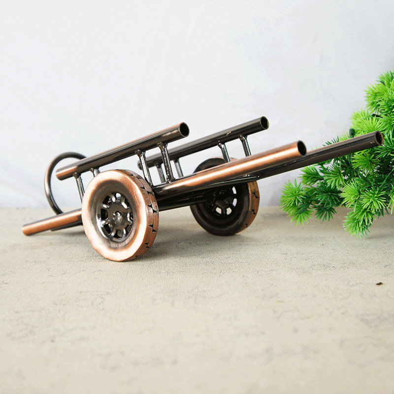 Metal Handmade Welding Platform Trolley Wine Rack Model Crafts Decoration Wine Rack Creative Oblique Household Iron