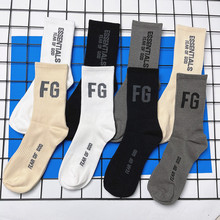 潮牌Fog富贵ESS字母袜子主线潮流欧美街头运动男女中筒全棉袜子