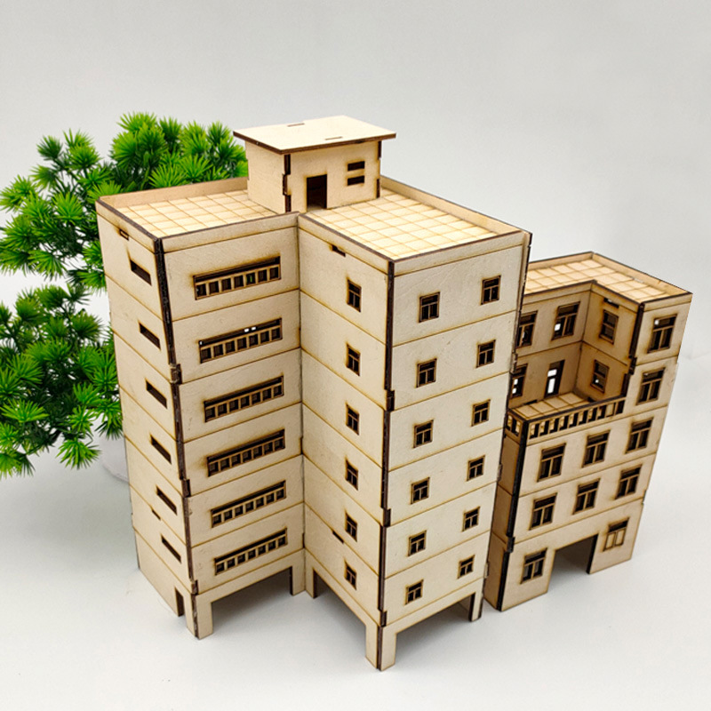 diy手工沙盘建筑模型材料场景道具房屋城市学校办公楼房拼装模型